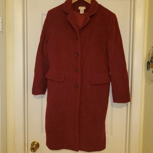 Knee Length Ann Taylor Red Pea Coat